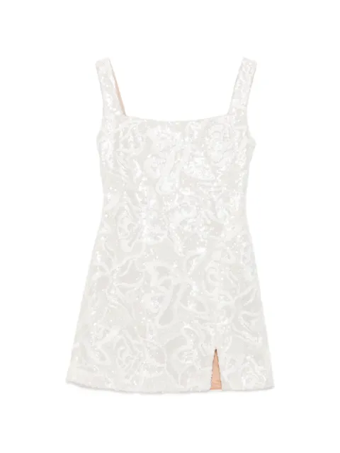 Self-Portrait sequin-embellished floral-pattern mini dress