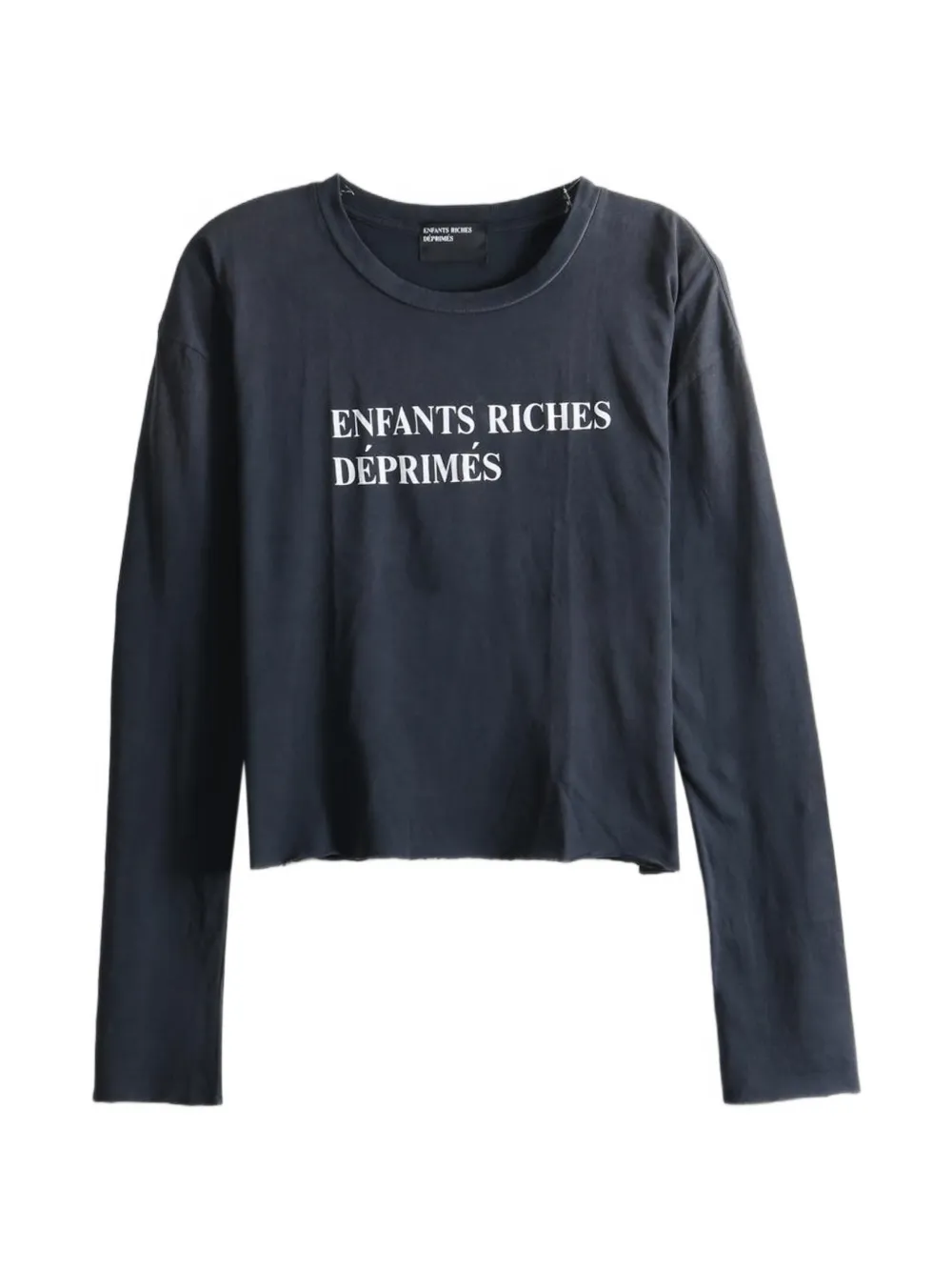 logo-print raw-cut T-shirt