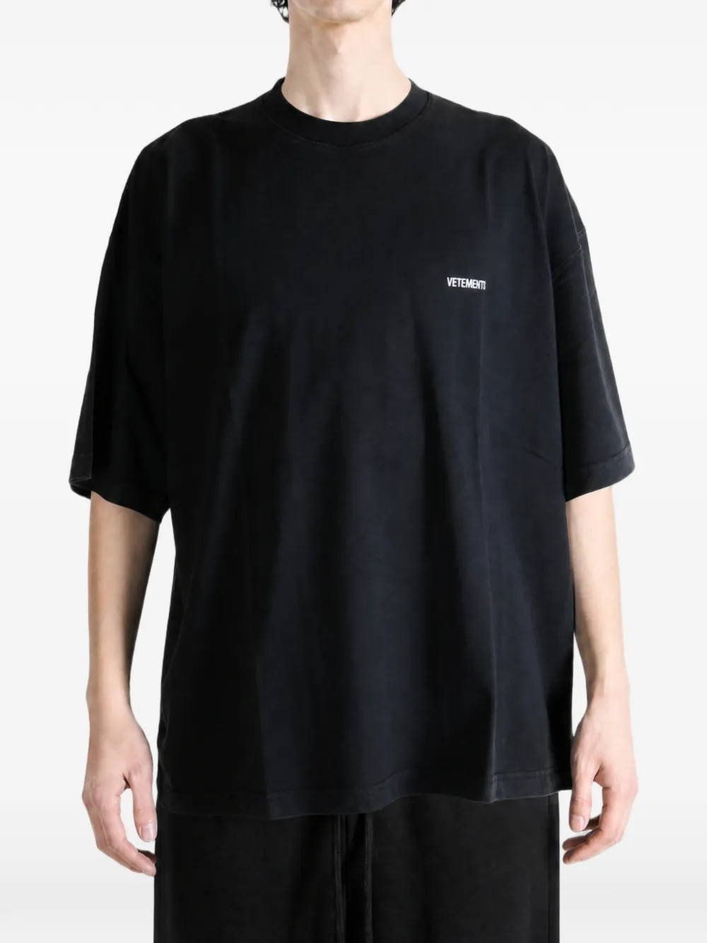 VETEMENTS T-shirt met logoprint Zwart