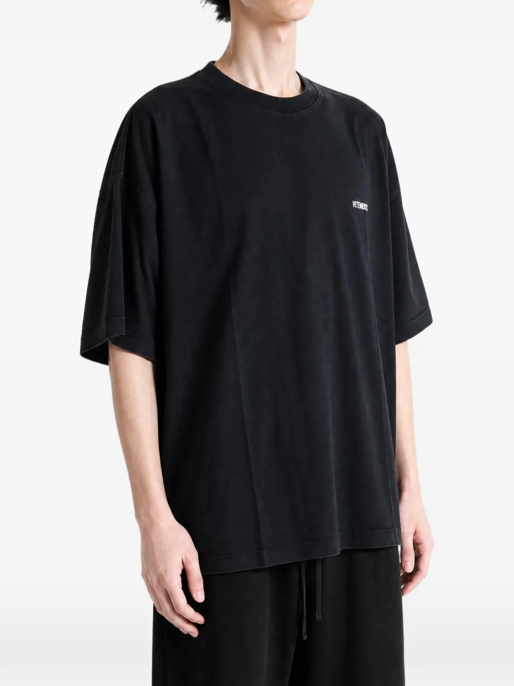 VETEMENTS T-shirt met logoprint Zwart