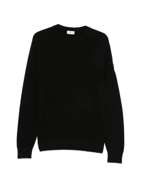 Moncler logo-patch waffle-knit sweater