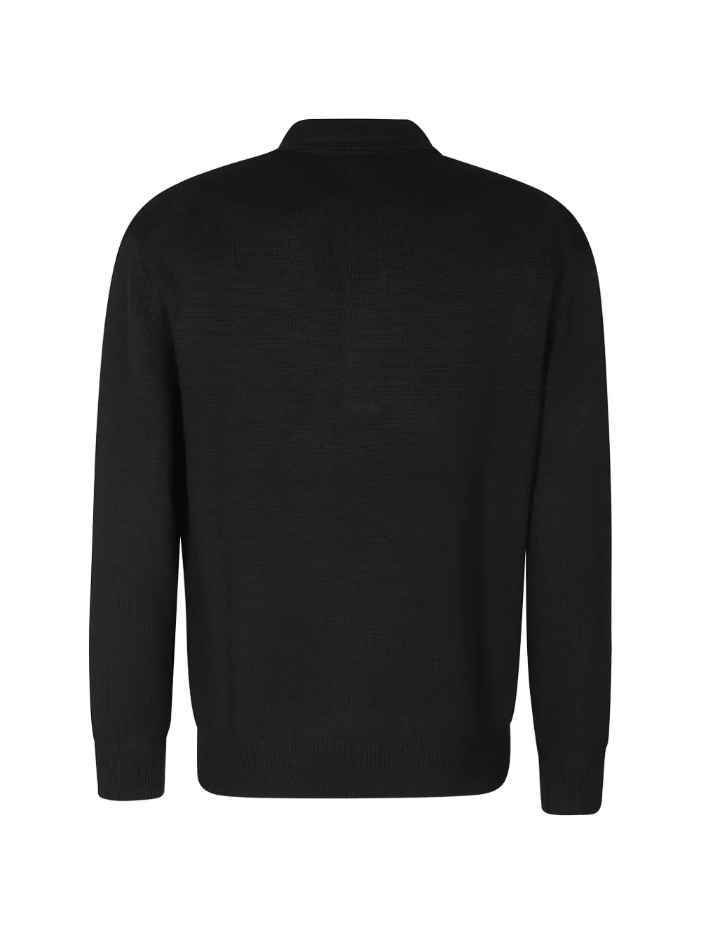 Paolo Pecora fine-knit long-sleeved polo shirt Zwart