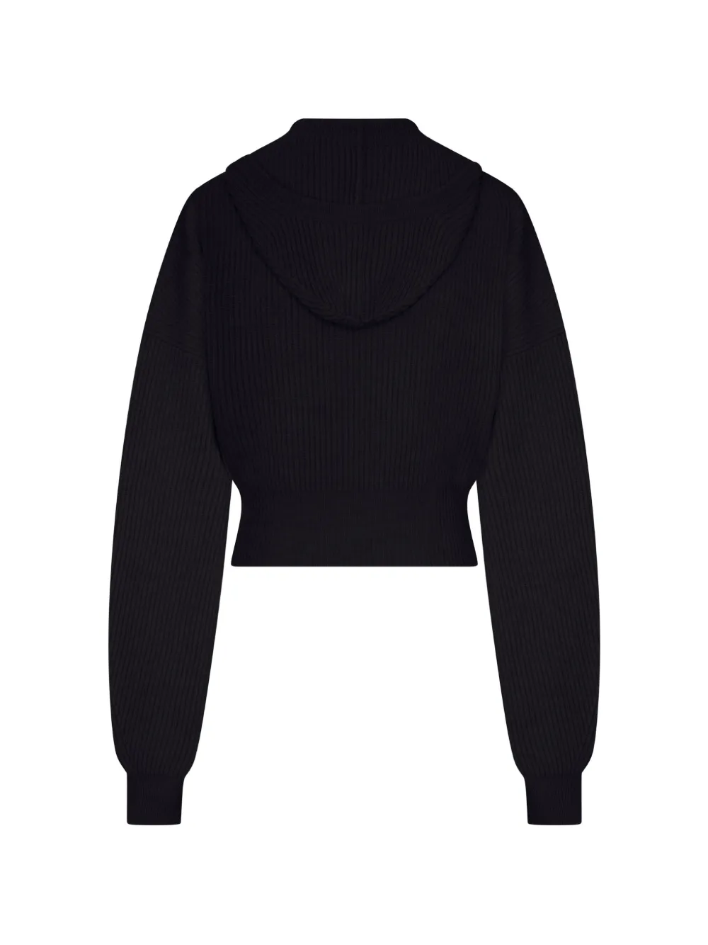 Sportmax ribbed-knit zip-up hoodie Zwart