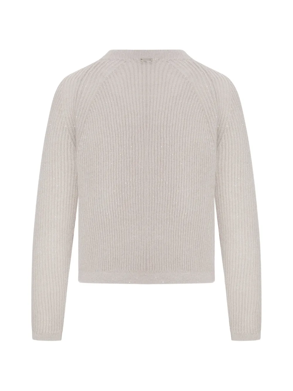 Herno Ribgebreide trui verfraaid met pailletten Beige
