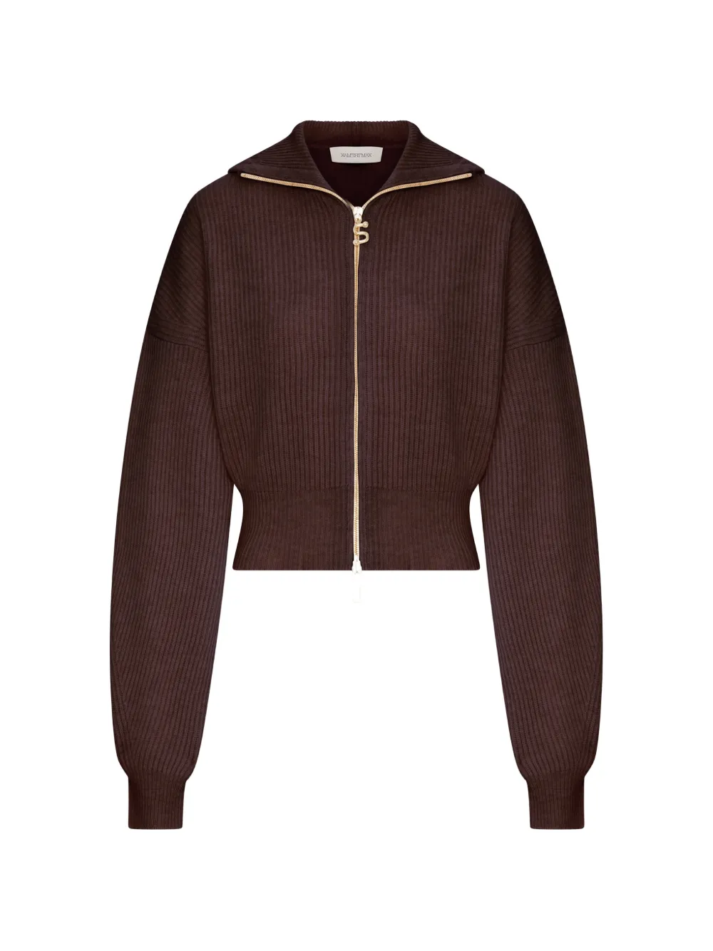 Sportmax zip-up hooded cardigan - Marrone