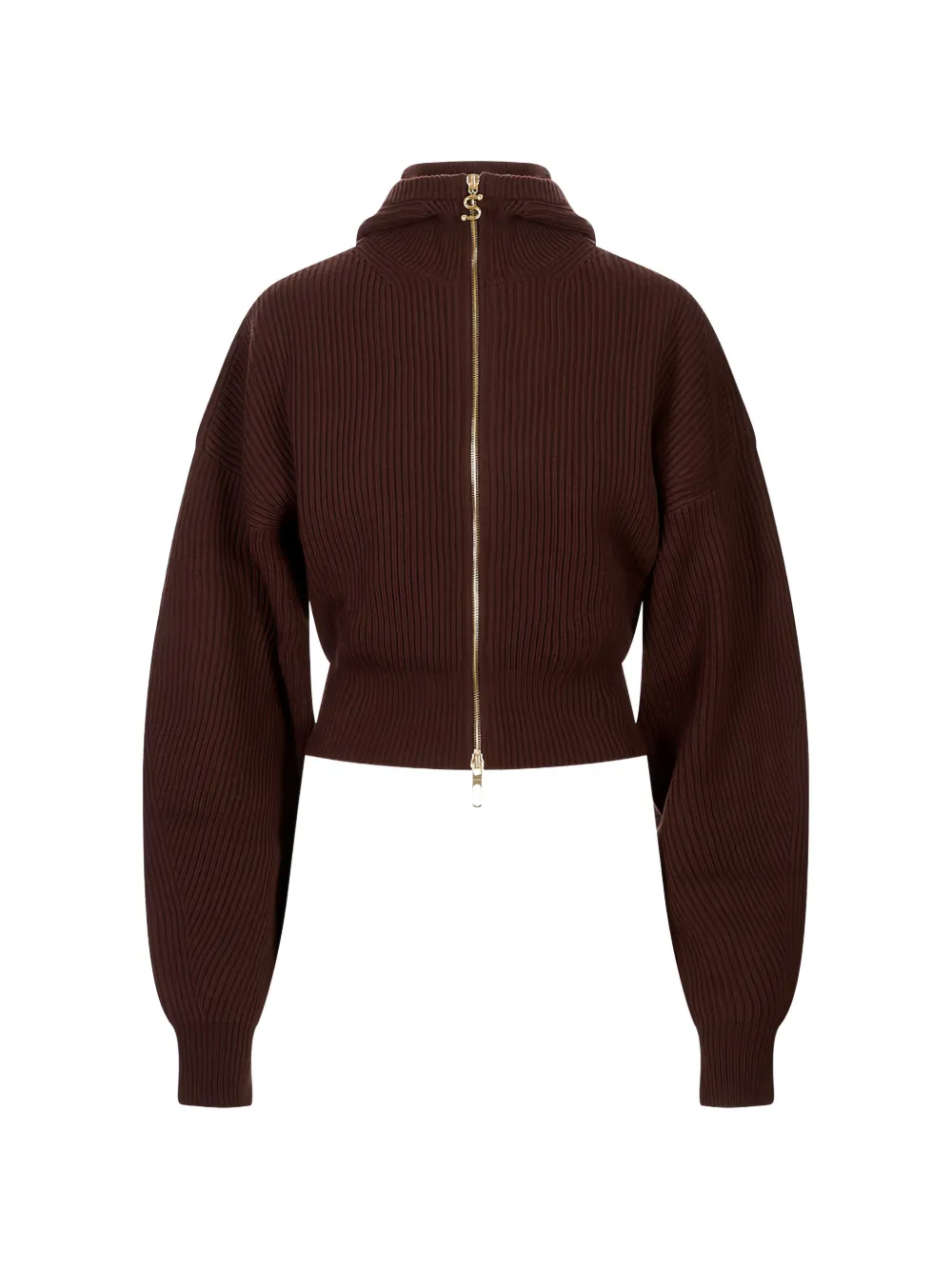 Sportmax zip-up hooded cardigan - Braun