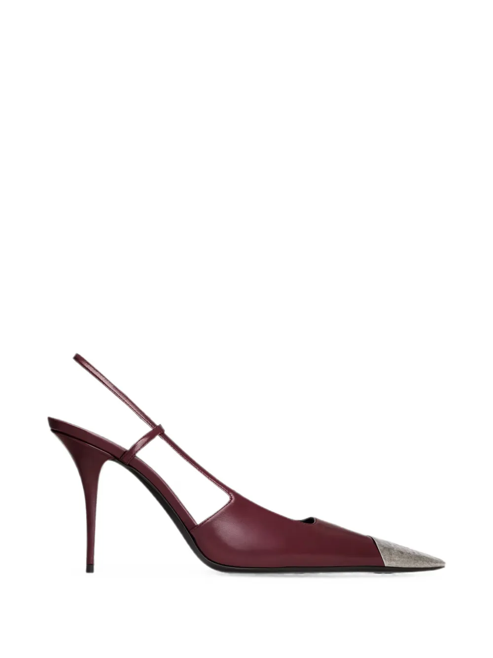 Saint Laurent Jeanne slingback pumps in smooth leather Rood