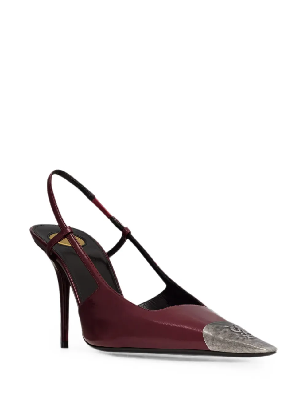 Saint Laurent Jeanne slingback pumps in smooth leather Rood