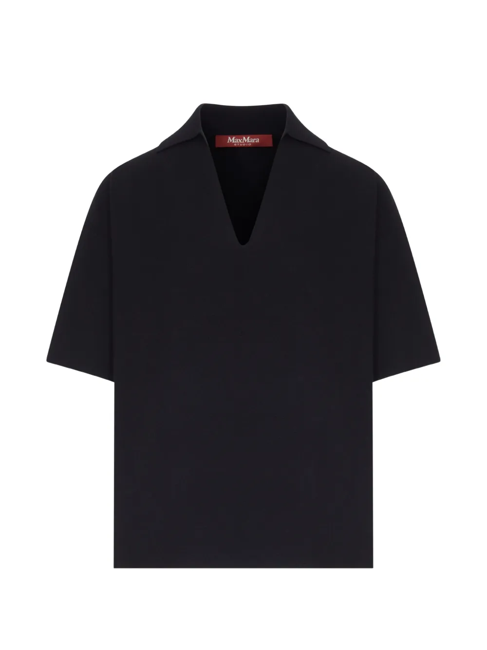 Max Mara Oncia V-neck short-sleeve polo-collar T-shirt - Nero