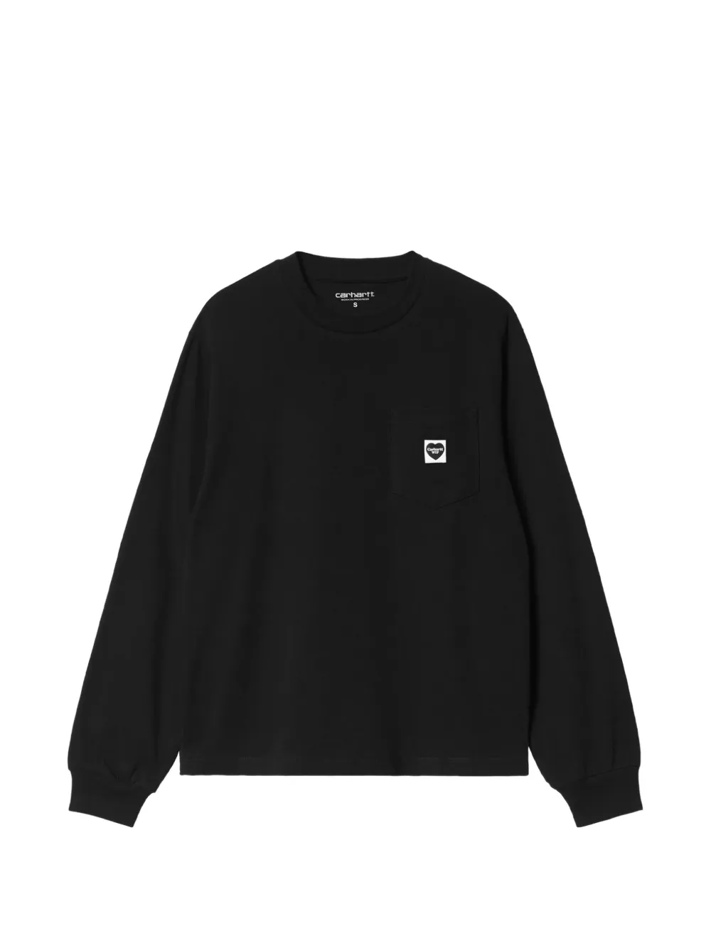 Carhartt WIP L/S Pocket Small Heart T-Shirt - Nero