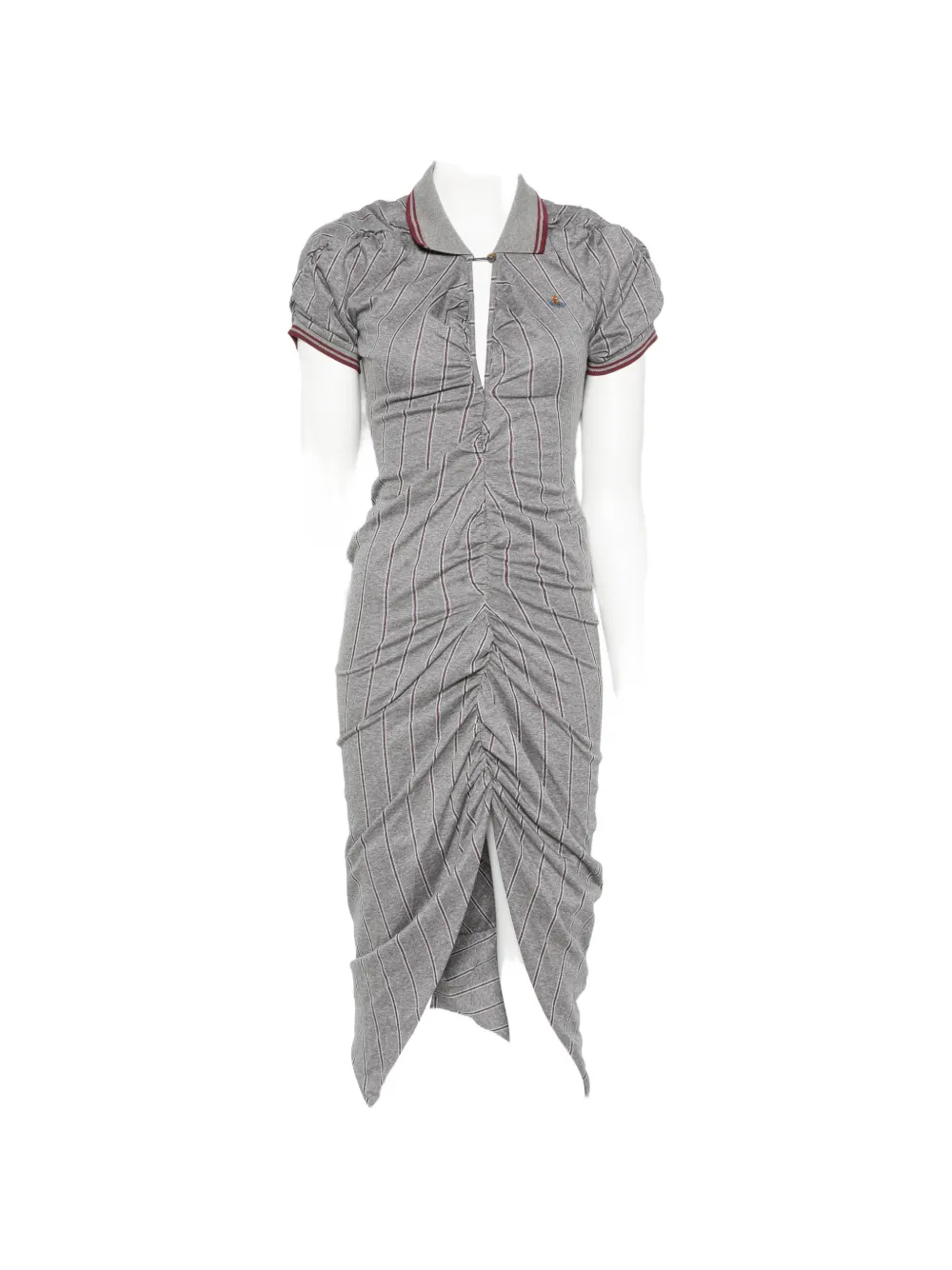 Vivienne Westwood Pulling ruched asymmetric midi dress - Grau