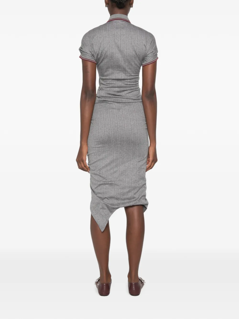 Vivienne Westwood Asymmetrische midi-jurk met ruches Grijs