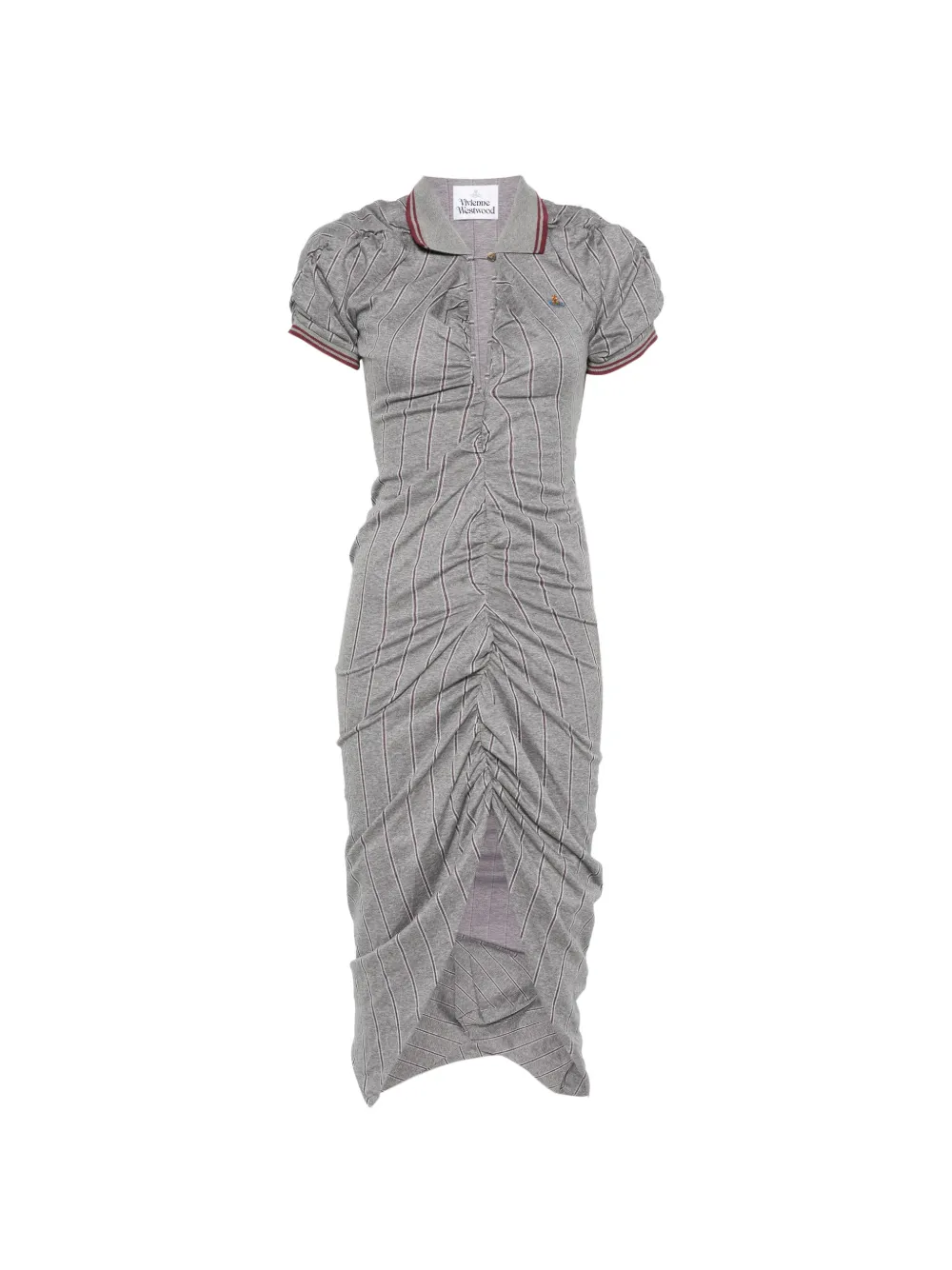 Vivienne Westwood Pulling ruched asymmetric midi dress - Grau