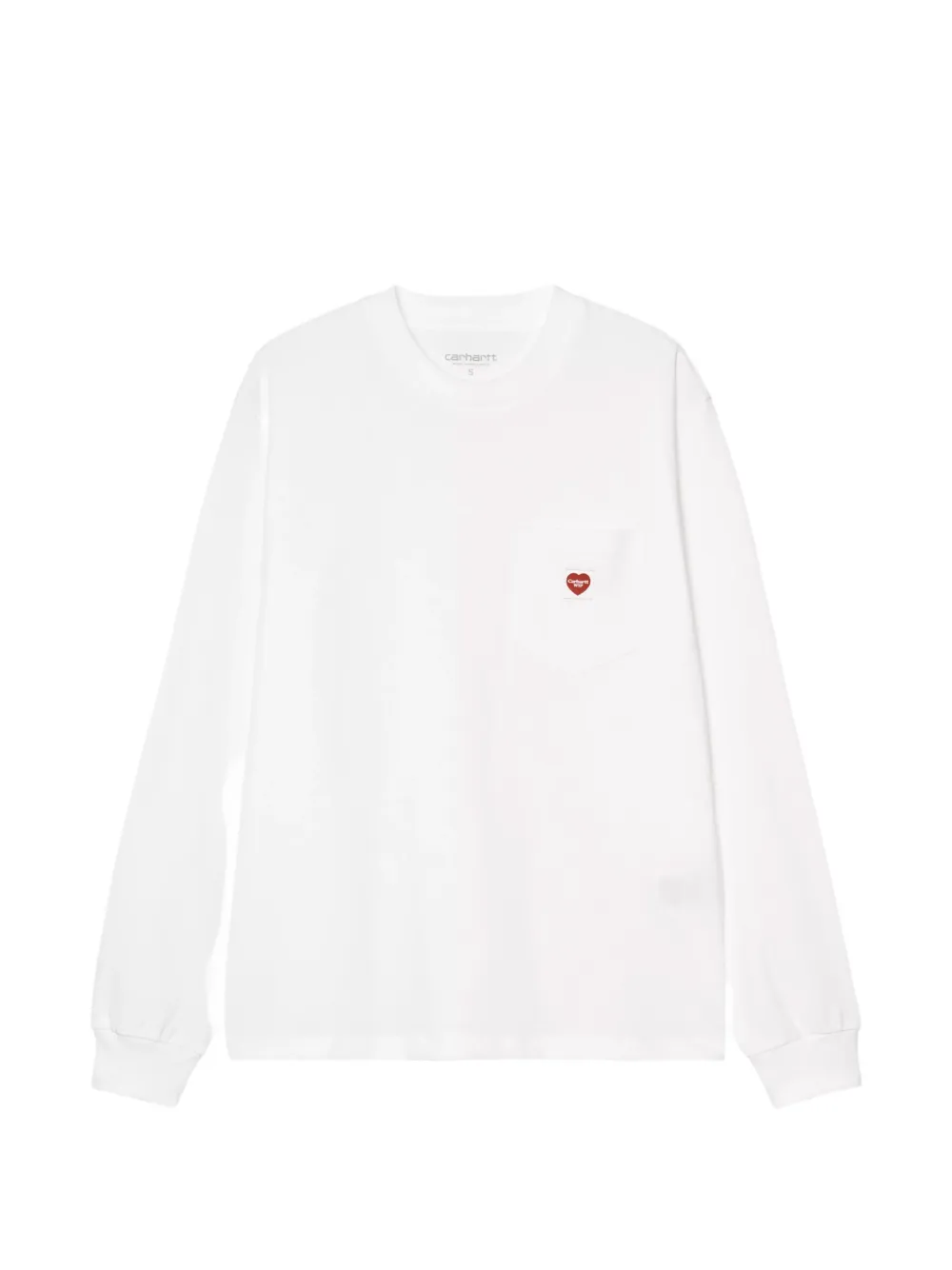 Carhartt WIP Kleine L S Pocket Heart T-shirt Wit