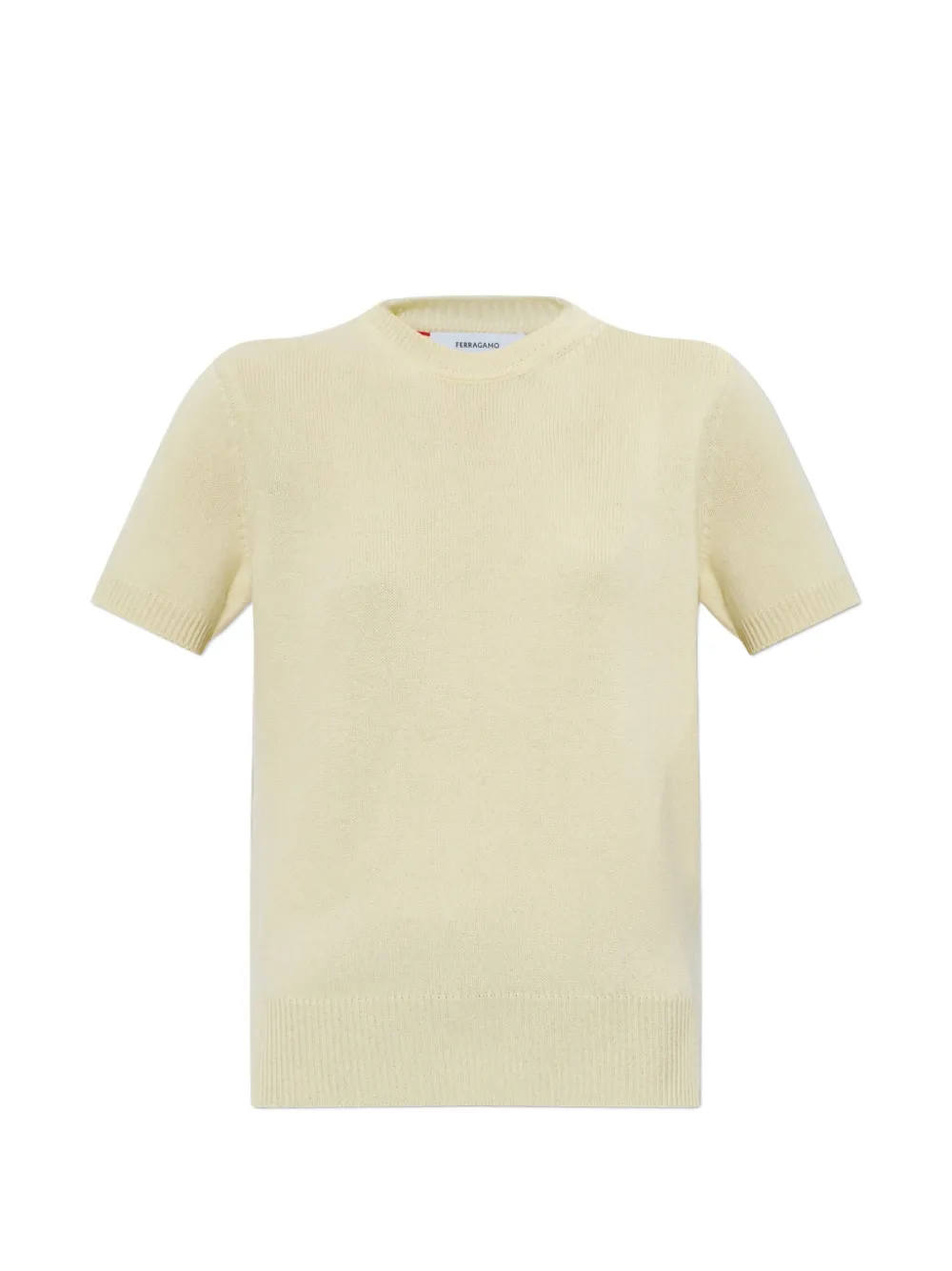 Ferragamo short-sleeve cashmere sweater - Yellow