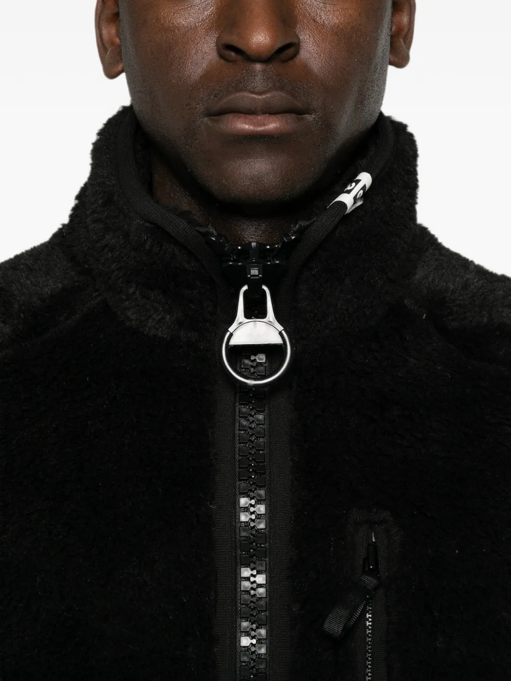 Maison MIHARA YASUHIRO faux-shearling sleeveless jacket Zwart