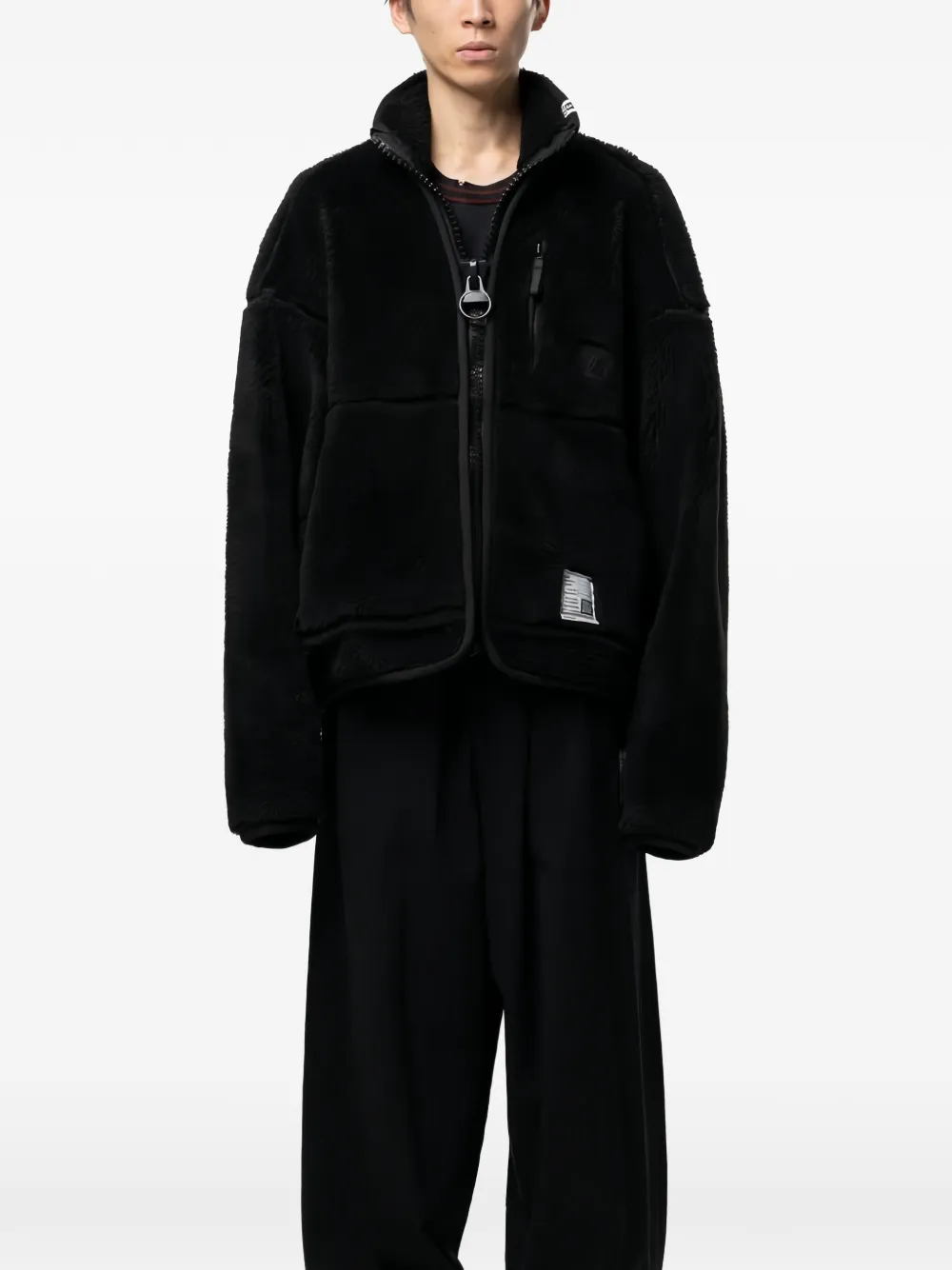 Maison MIHARA YASUHIRO fleece zip-up jacket - Nero