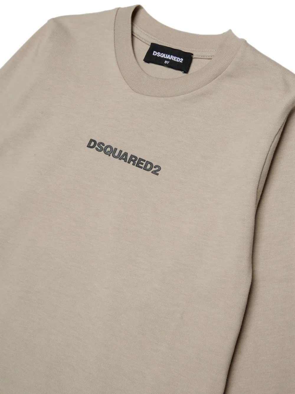 DSQUARED2 KIDS logo-print long-sleeved T-shirt Beige