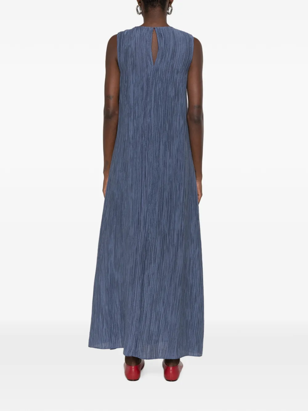 JOSEPH Mouwloze gekreukte maxi-jurk Blauw