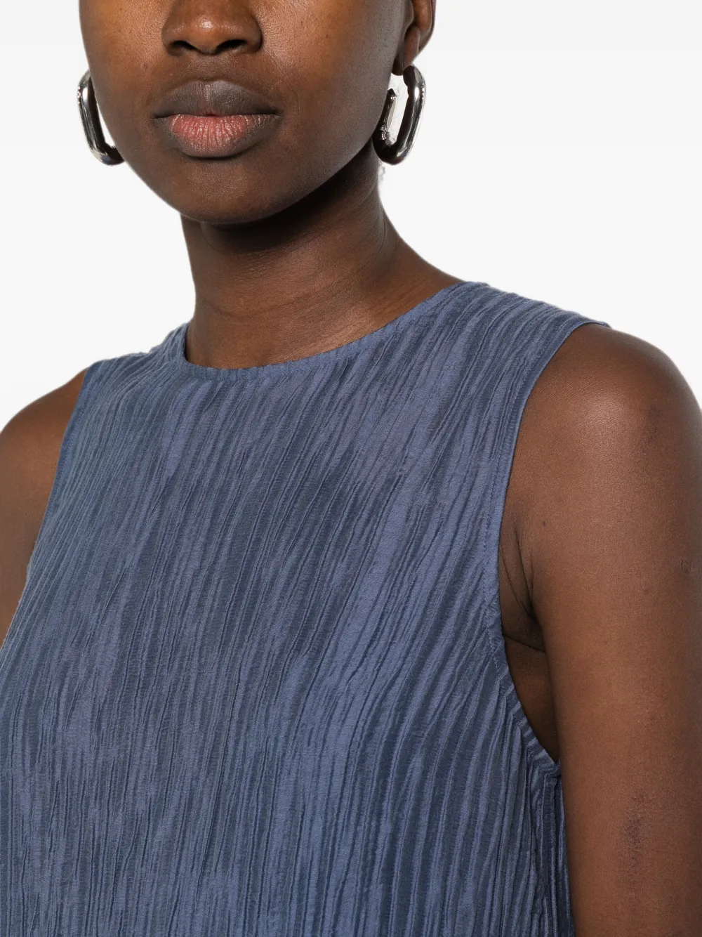 JOSEPH Mouwloze gekreukte maxi-jurk Blauw