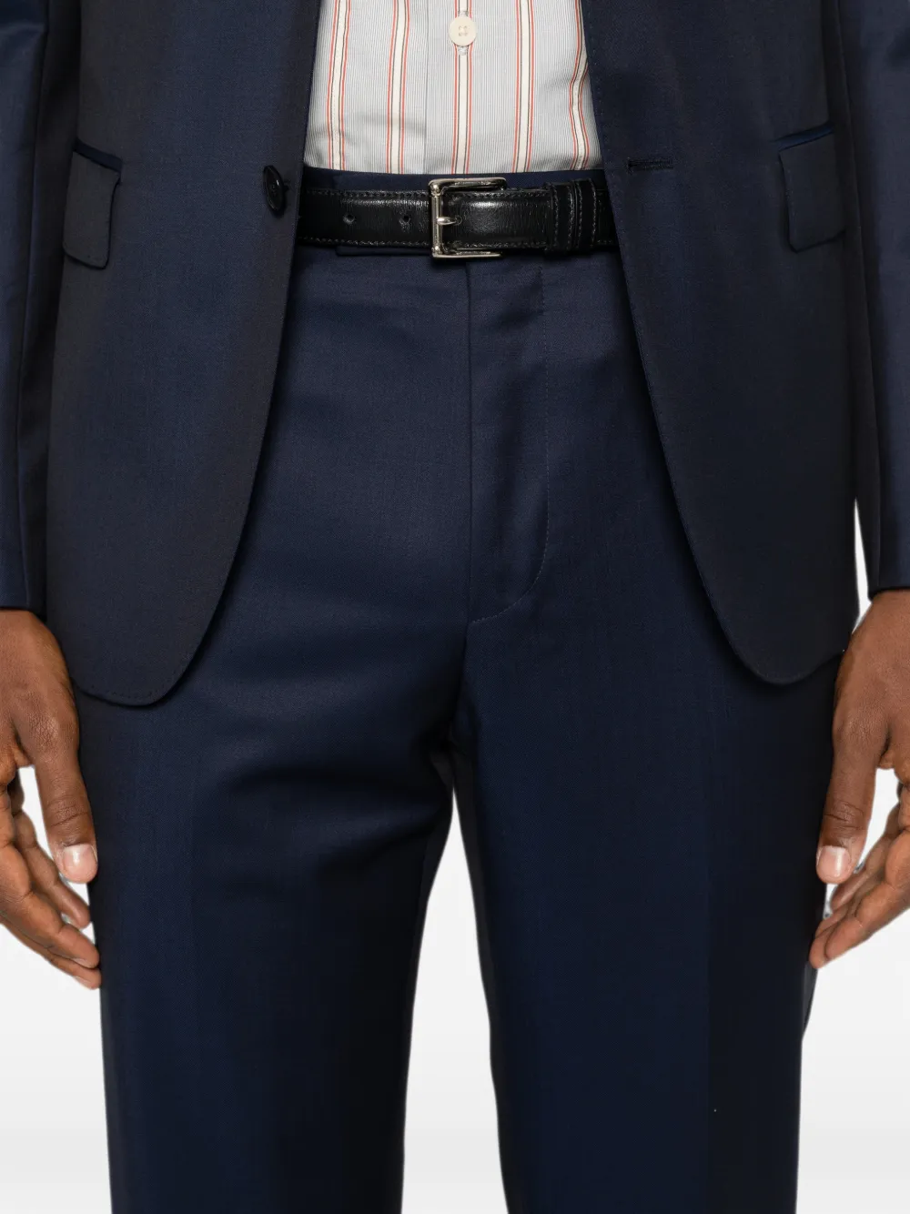 Zegna Pak met enkele rij knopen en gekerfde revers Blauw