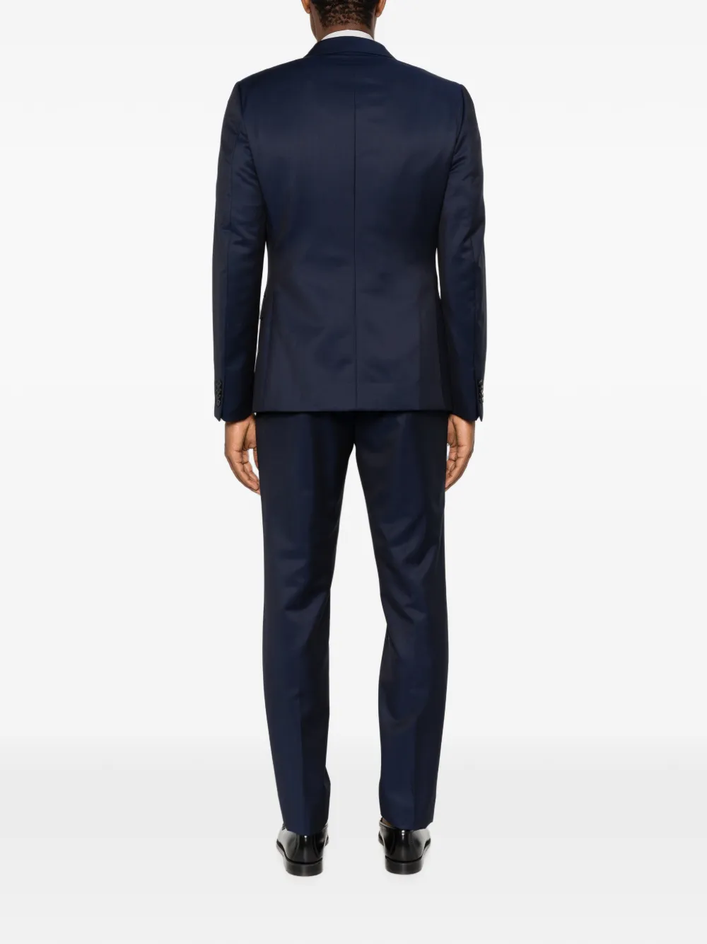 Zegna Pak met enkele rij knopen en gekerfde revers Blauw