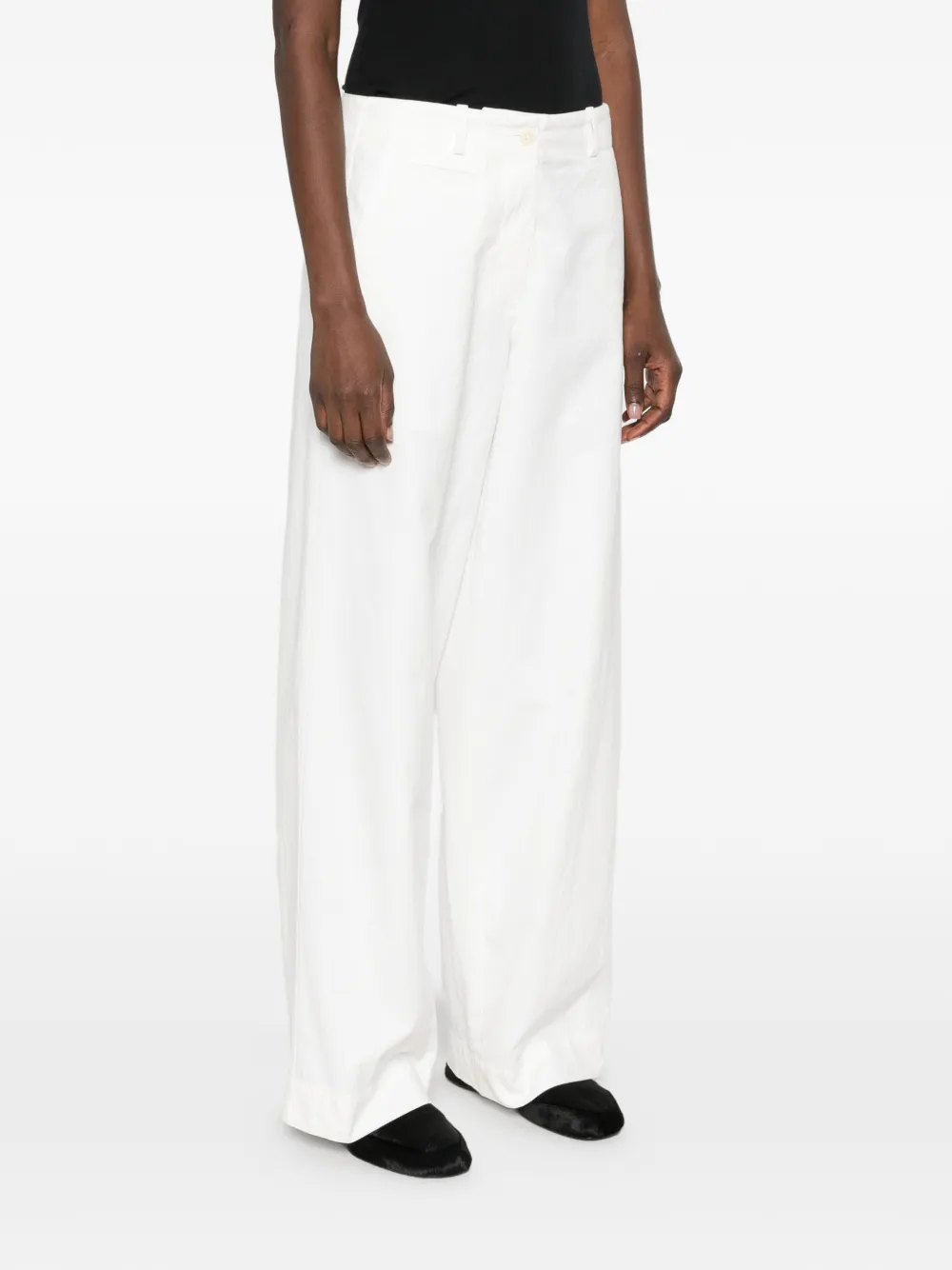 The Row Fadry broek met wijde pijpen Wit