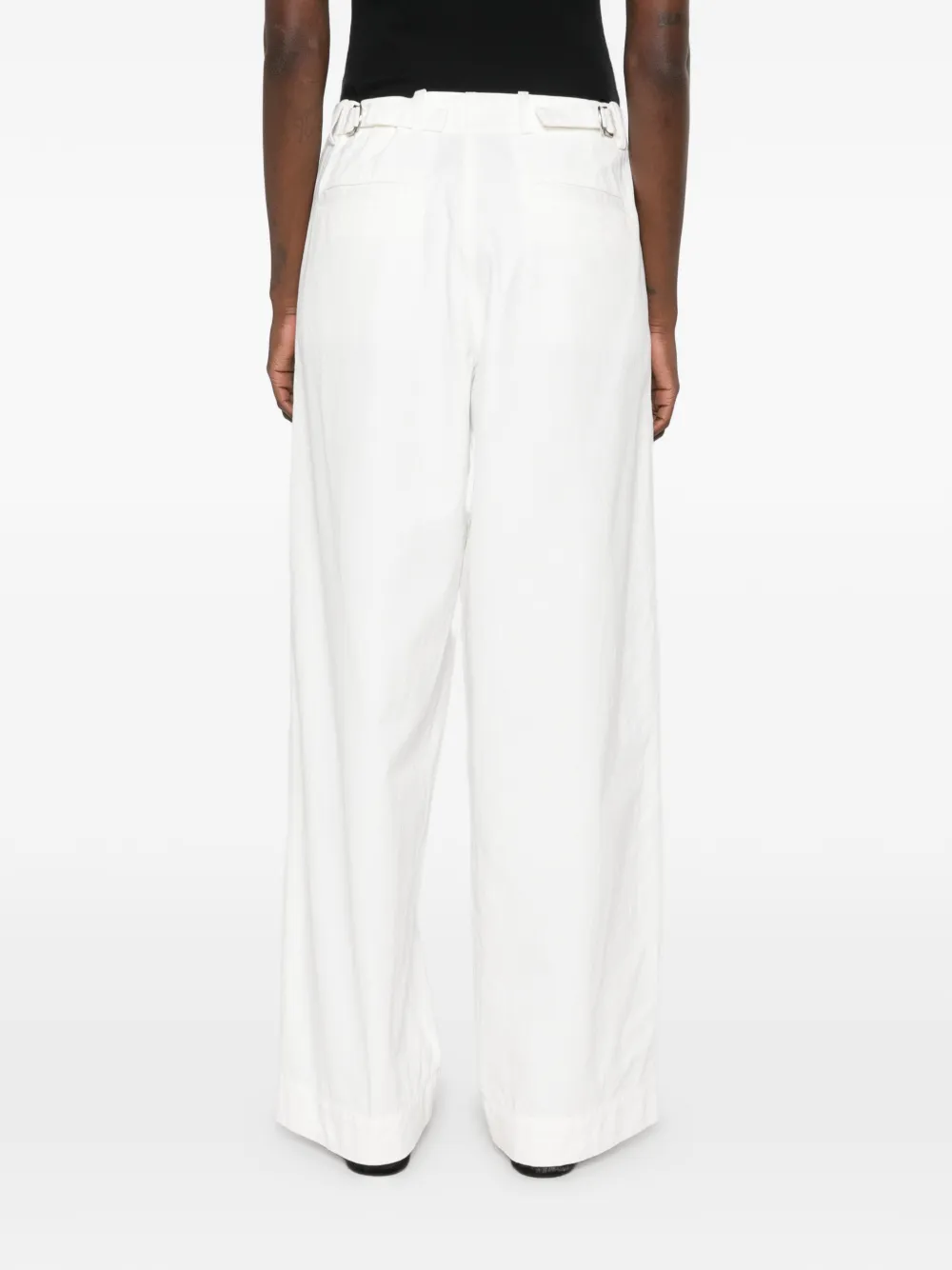 The Row Fadry broek met wijde pijpen Wit