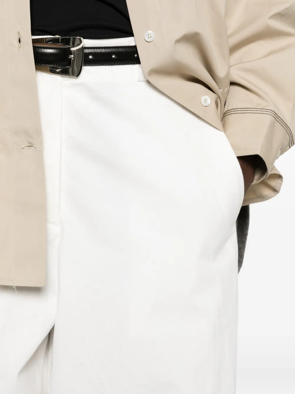 The Row Fadry broek met wijde pijpen Wit
