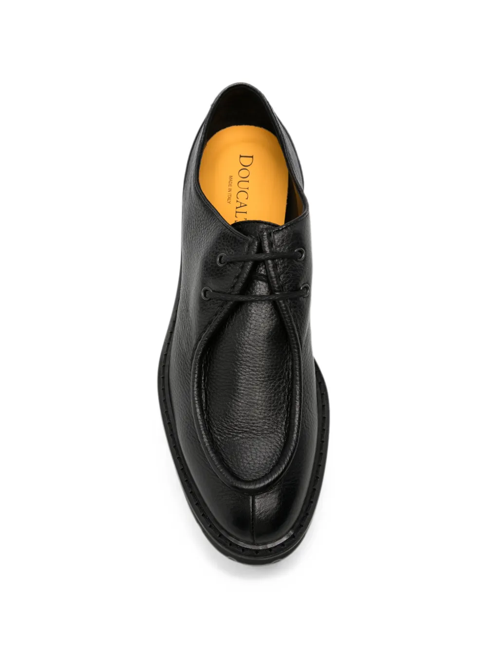 Doucal's grained leather derby shoes Zwart