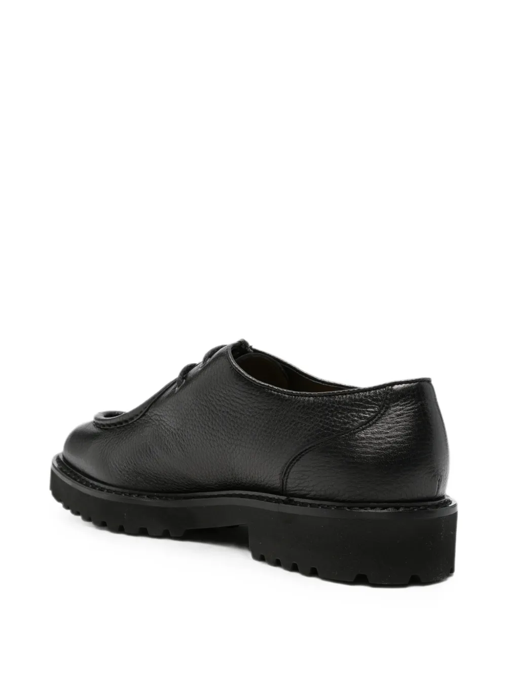 Doucal's grained leather derby shoes Zwart