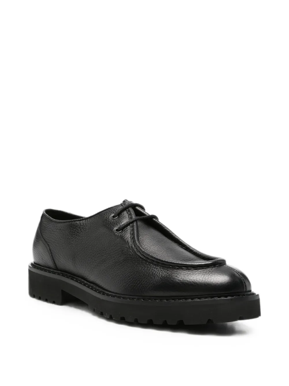 Doucal's grained leather derby shoes Zwart