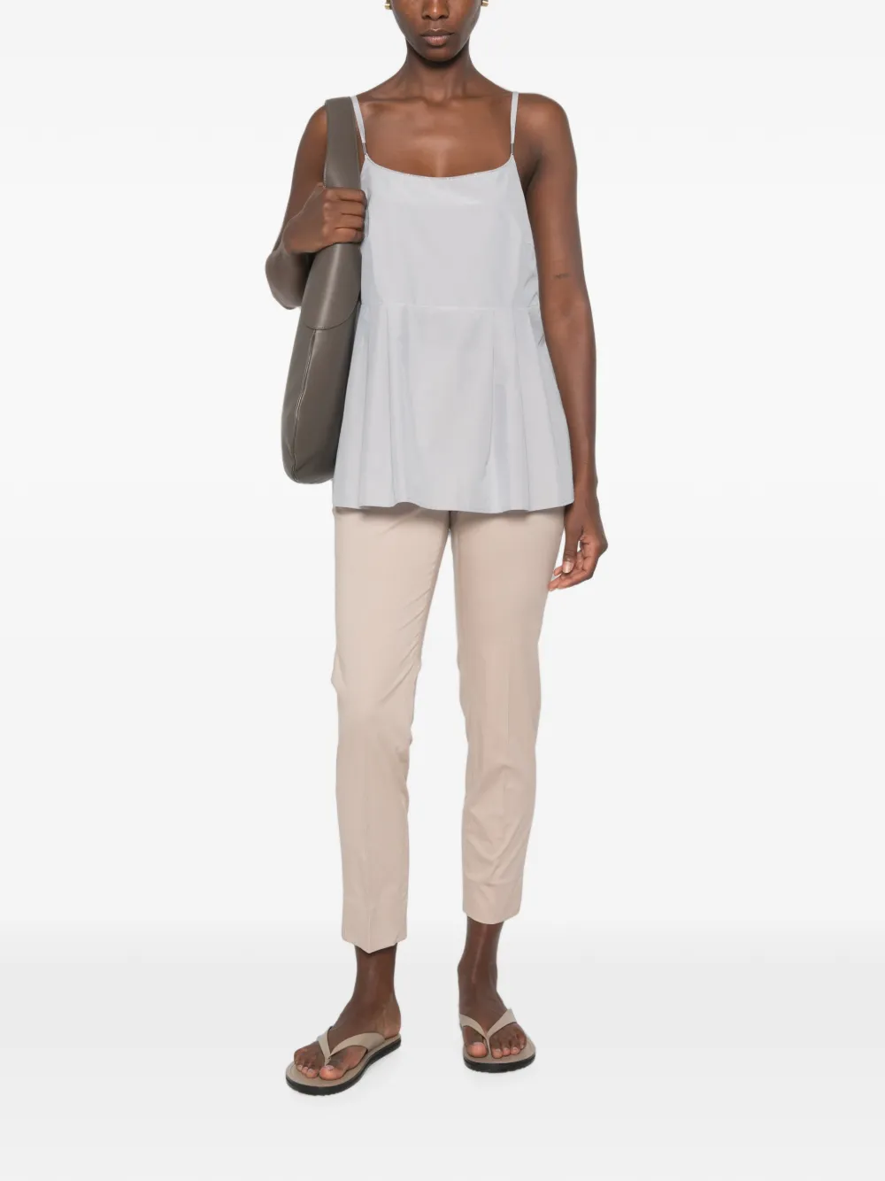 Peserico Cropped broek verfraaid met kralen Beige