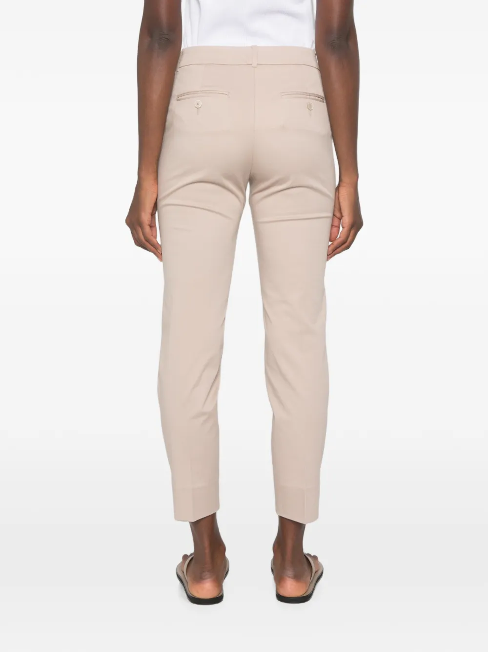 Peserico Cropped broek verfraaid met kralen Beige