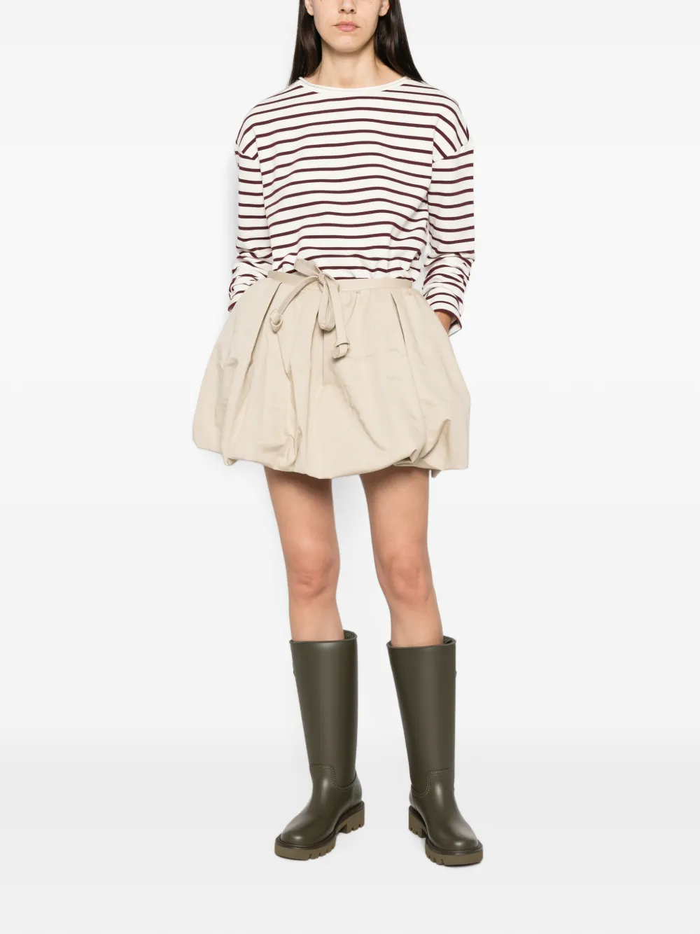 Patou Rok met strikdetail en ballonzoom Groen