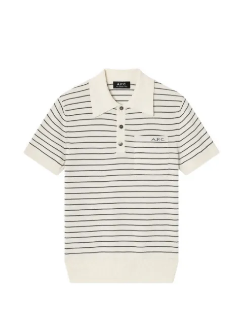 A.P.C. playera tipo polo ajustada con motivo de rayas
