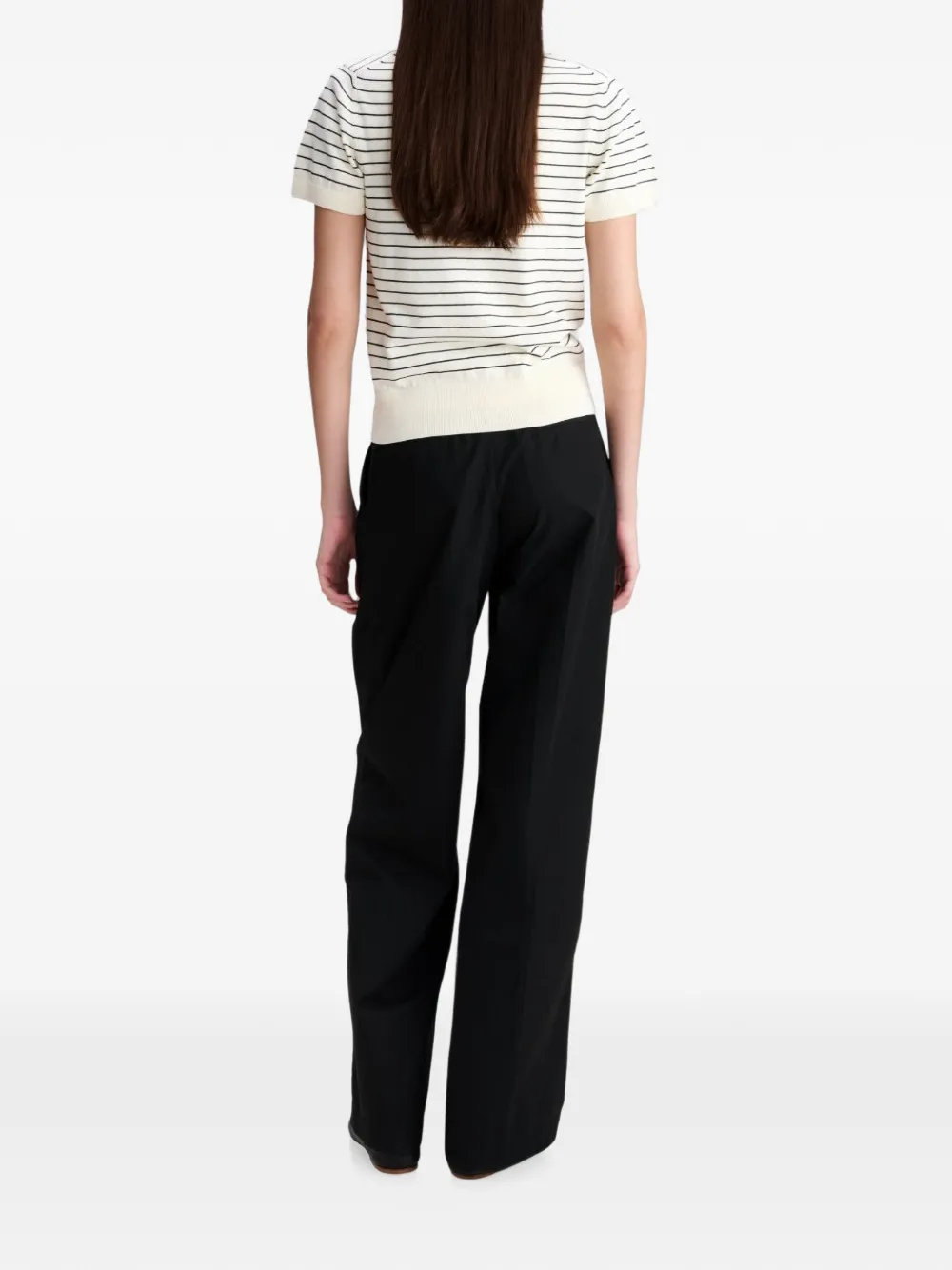 A.P.C. fitted striped ecru polo Beige