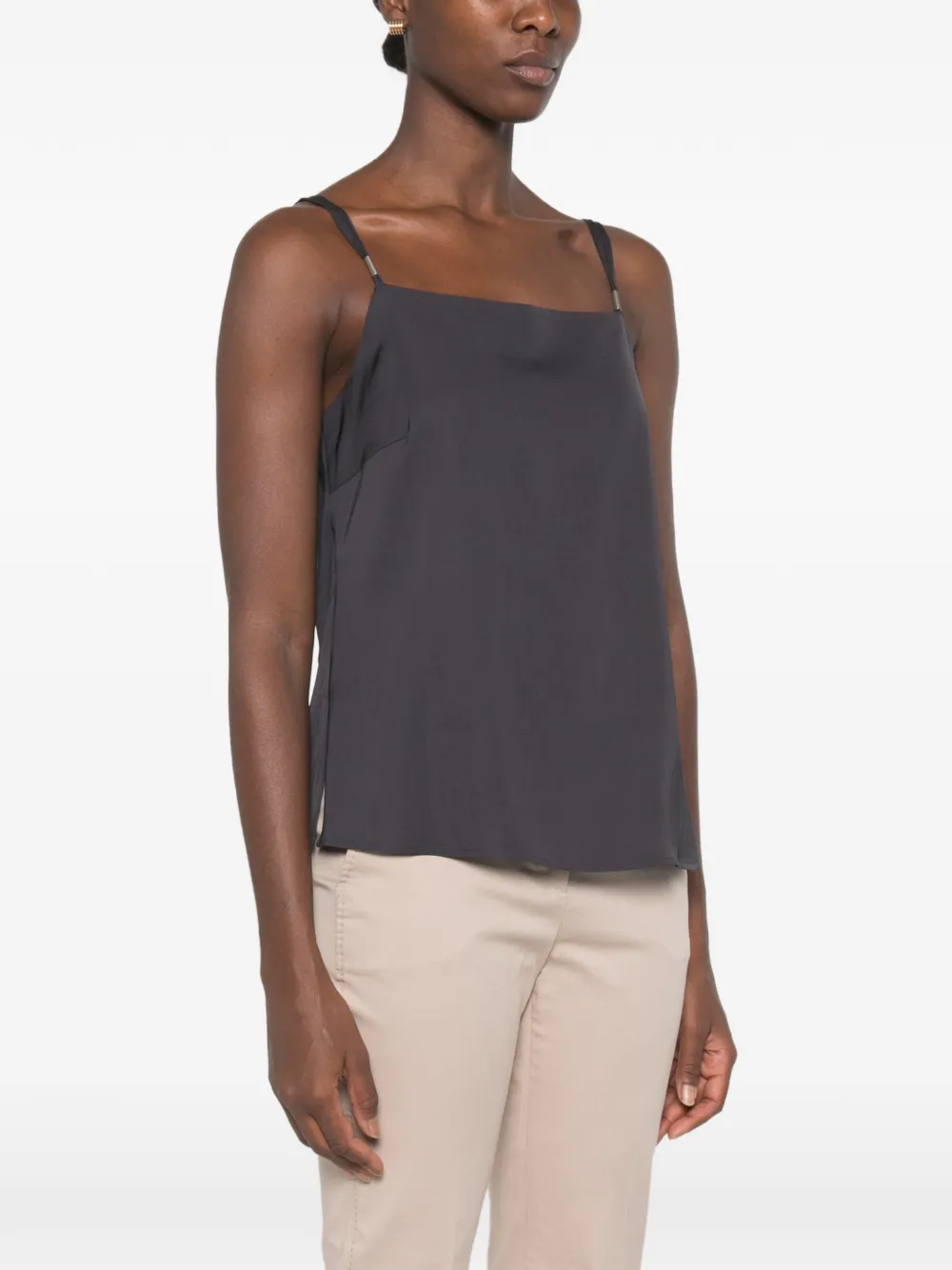 Peserico square-neck top Grijs
