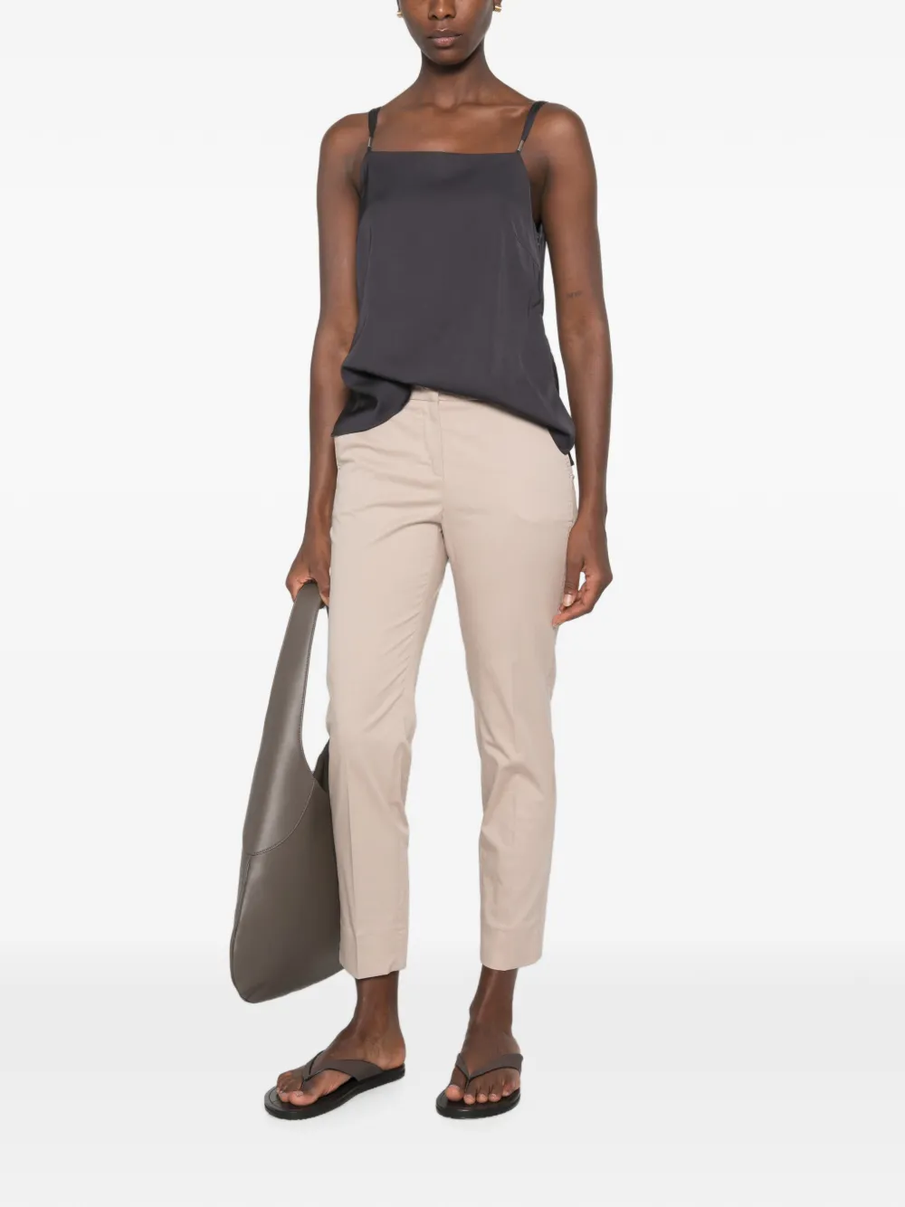 Peserico square-neck top Grijs