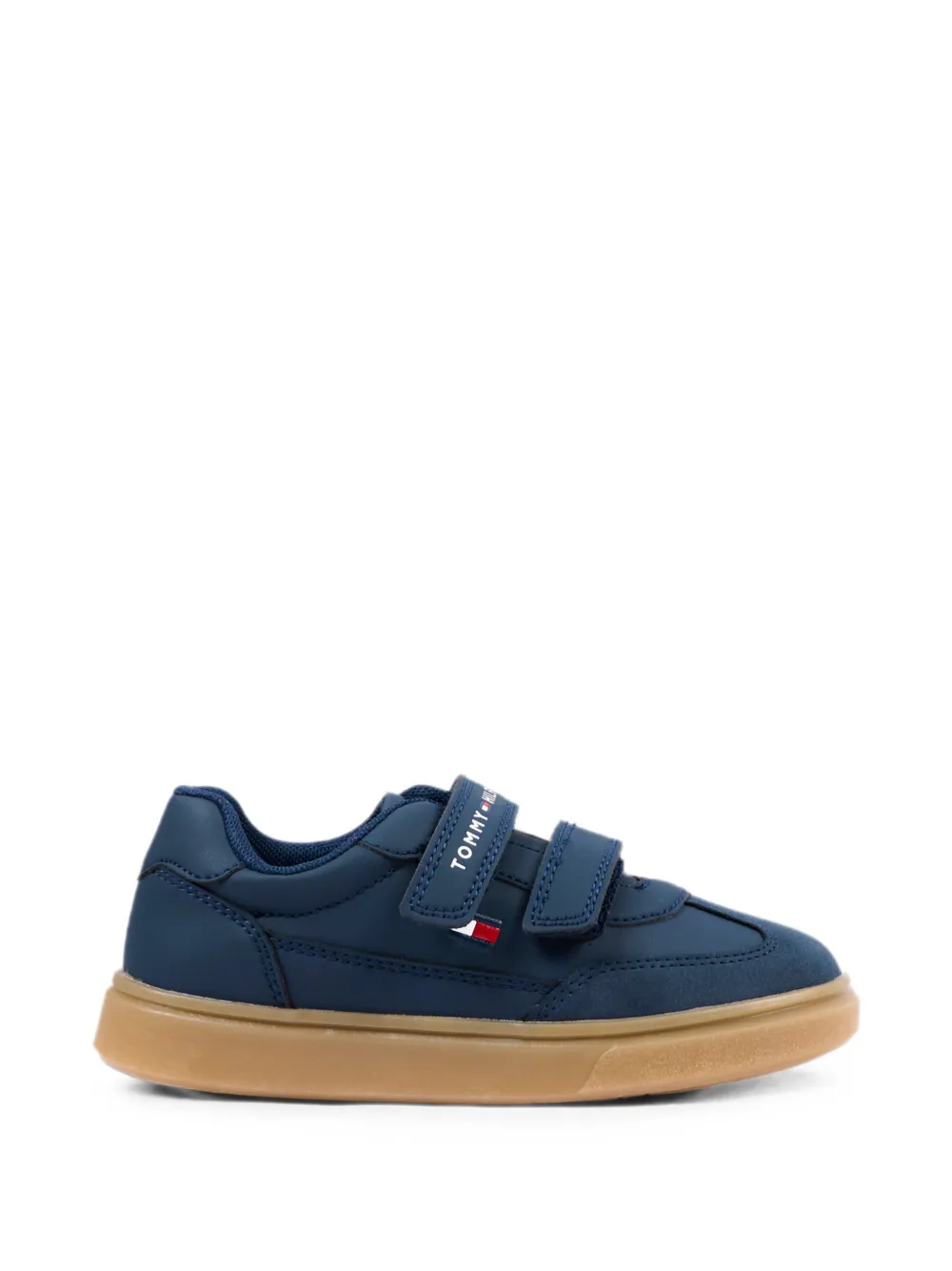 Tommy Hilfiger Junior touch-strap leather sneakers - Blu