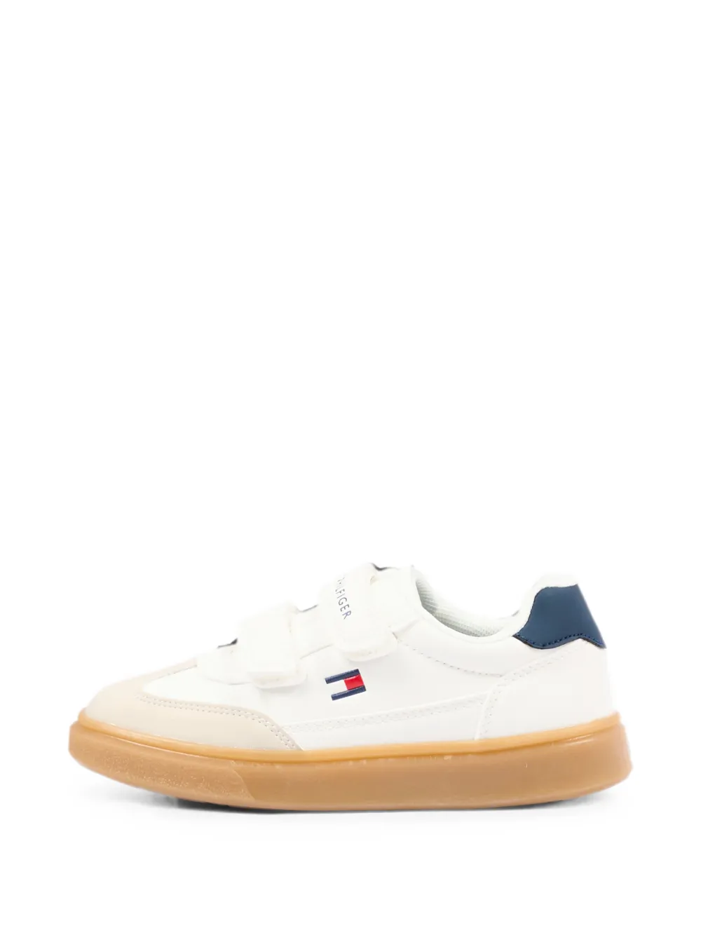 Tommy Hilfiger Junior touch-strap leather sneakers Wit