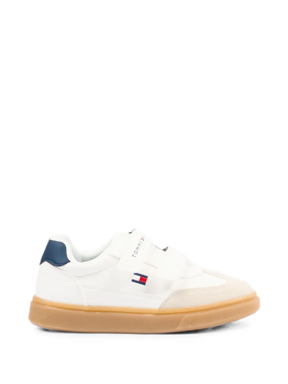 Tommy Hilfiger Junior touch-strap leather sneakers Wit