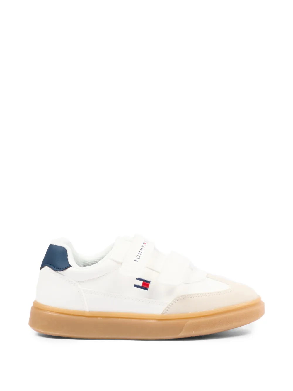 Tommy Hilfiger Junior touch-strap leather sneakers - Bianco