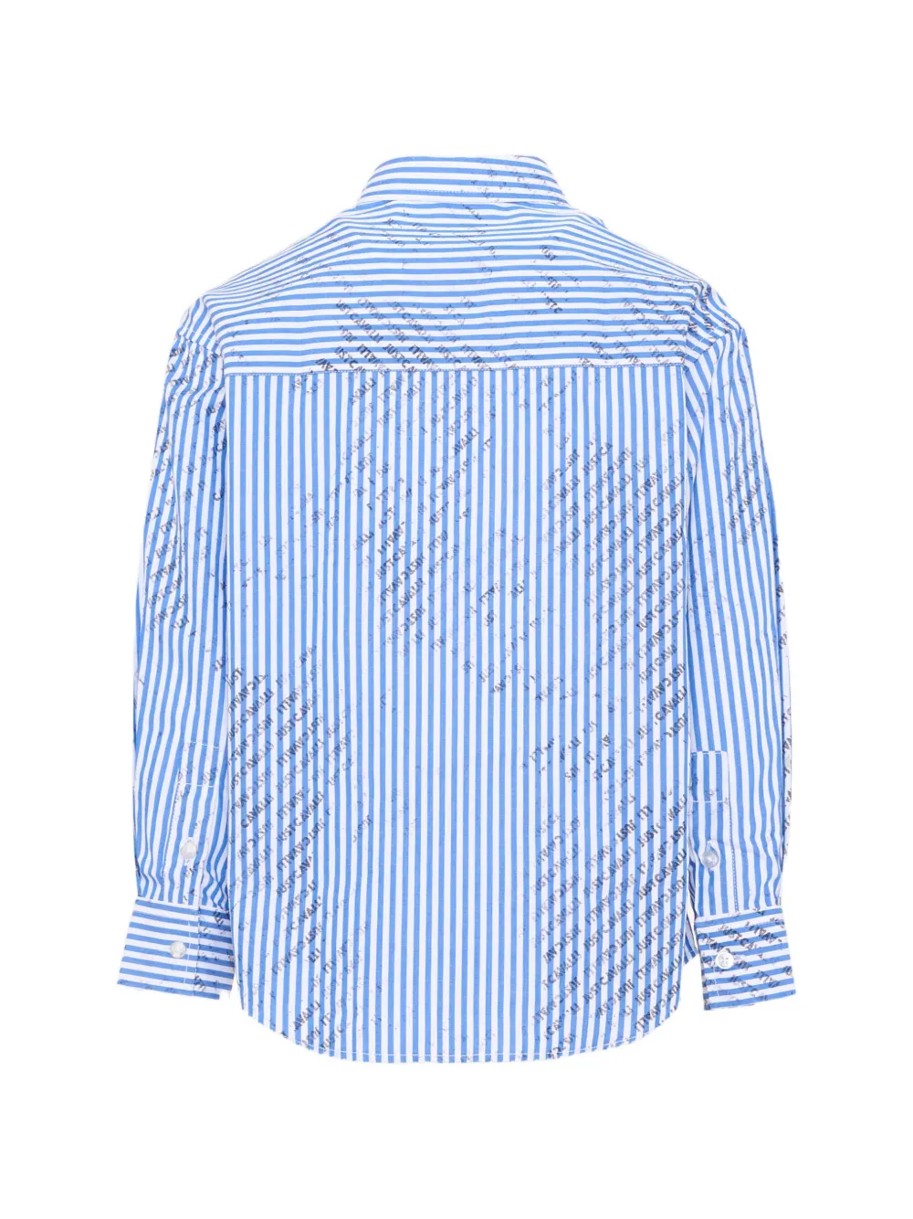 Just Cavalli Kids logo-print striped shirt Blauw