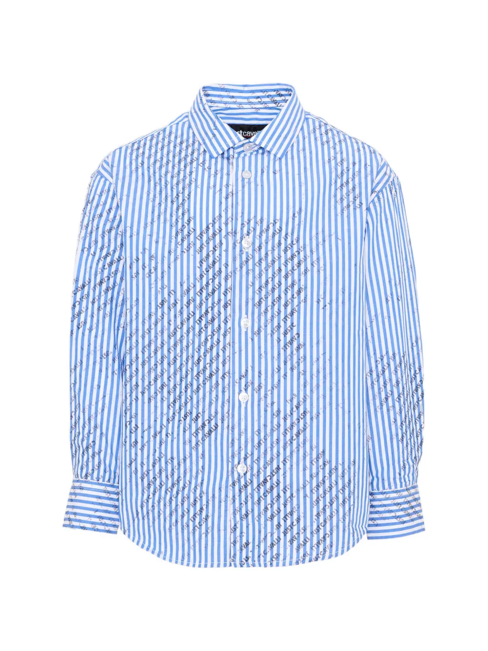 Just Cavalli Kids logo-print striped shirt - Blu