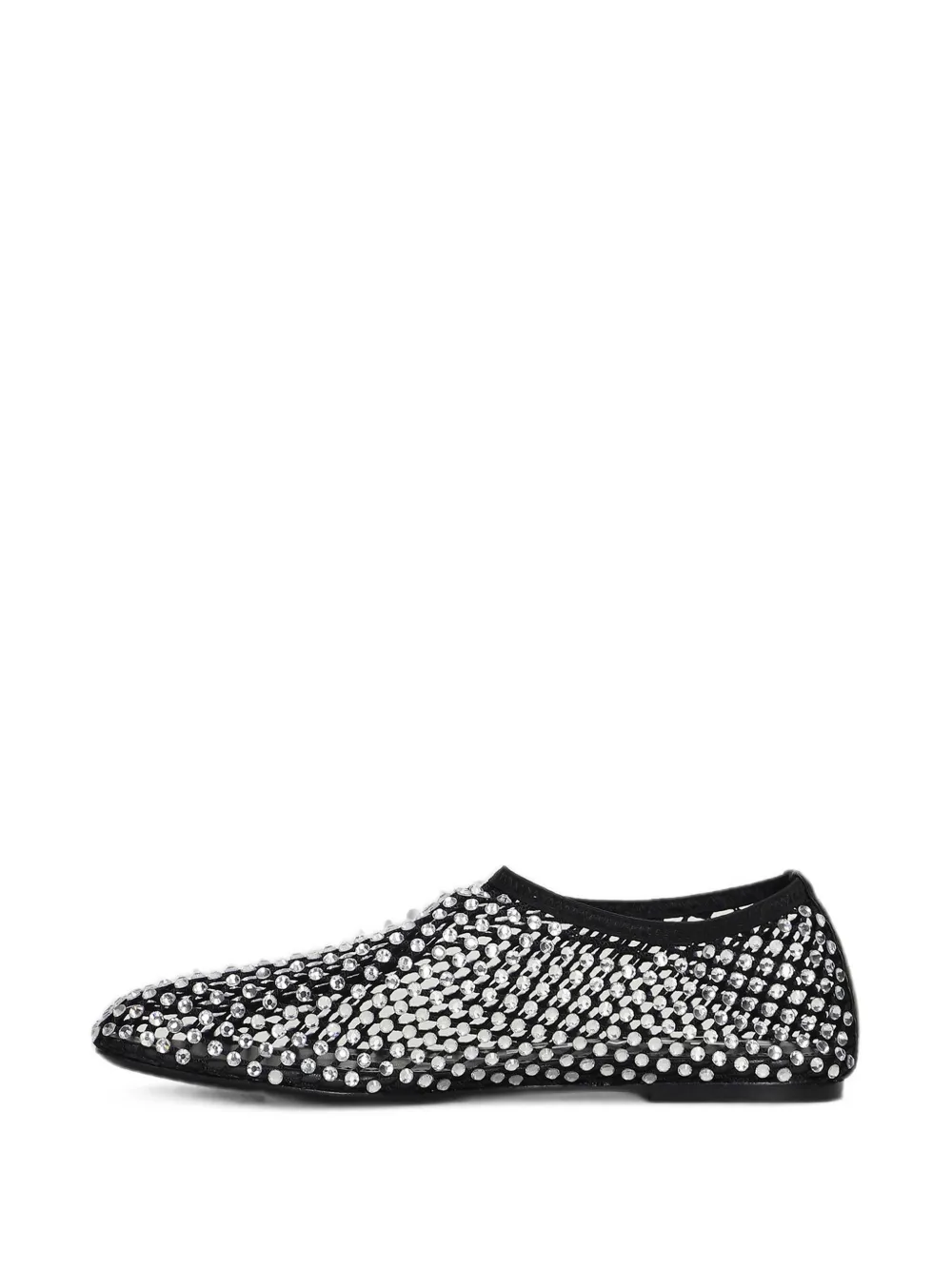 strategia shoes crystal-embellished fishnet ballet flats Zwart