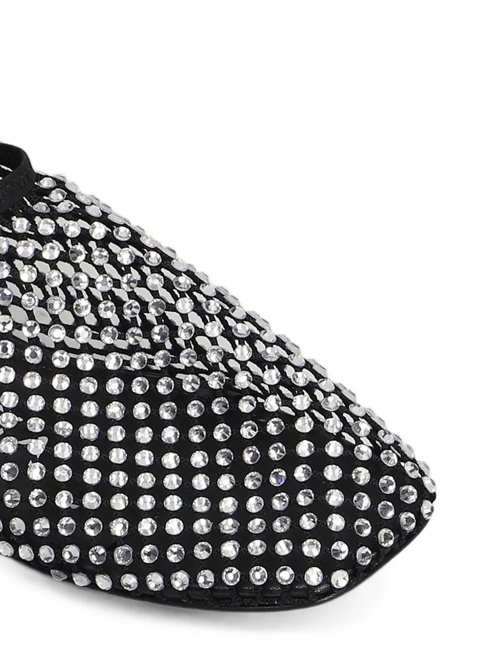 strategia shoes crystal-embellished fishnet ballet flats Zwart