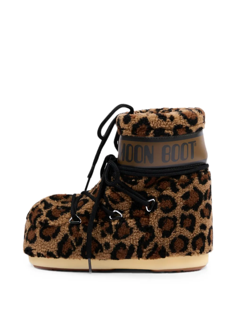 Moon Boot Kids leopard-print shearling-effect boots Bruin
