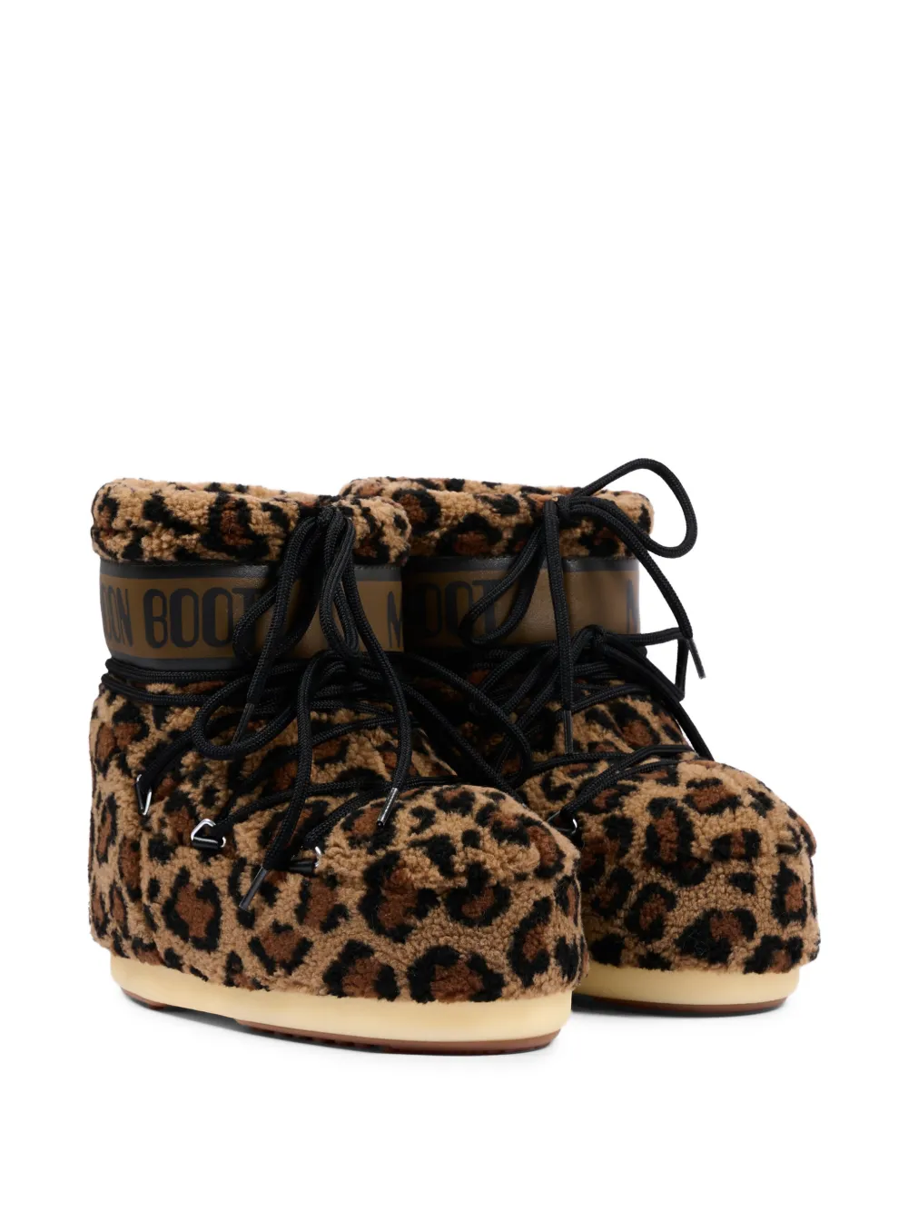 Moon Boot Kids leopard-print shearling-effect boots Bruin