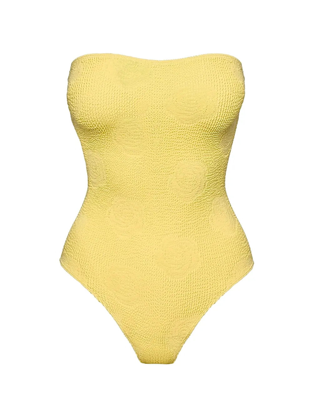 SOFIA ERHAN Kaya crinkle-effect strapless swimsuit - Gelb